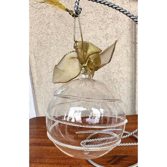 Lenox American By Design Blown Glass Ball Swirl Ornament 2012 Christmas Wedding - Picture 1 of 12